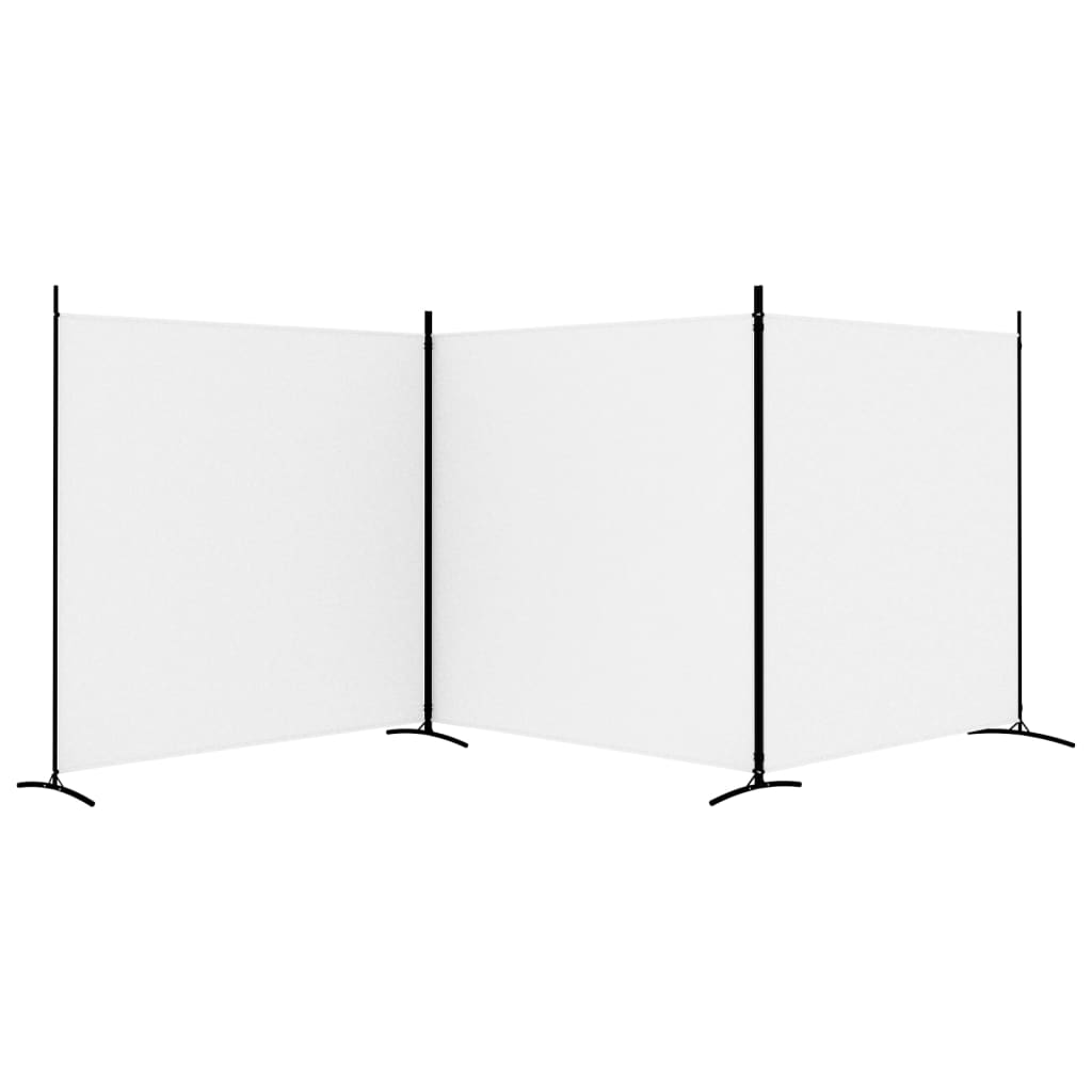 vidaXL 3-panels rumdeler 525x180 cm stof hvid