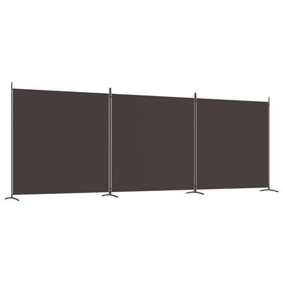 3-panels rumdeler 525x180 cm stof brun