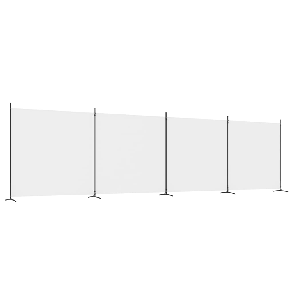 4-panels rumdeler 698x180 cm stof hvid