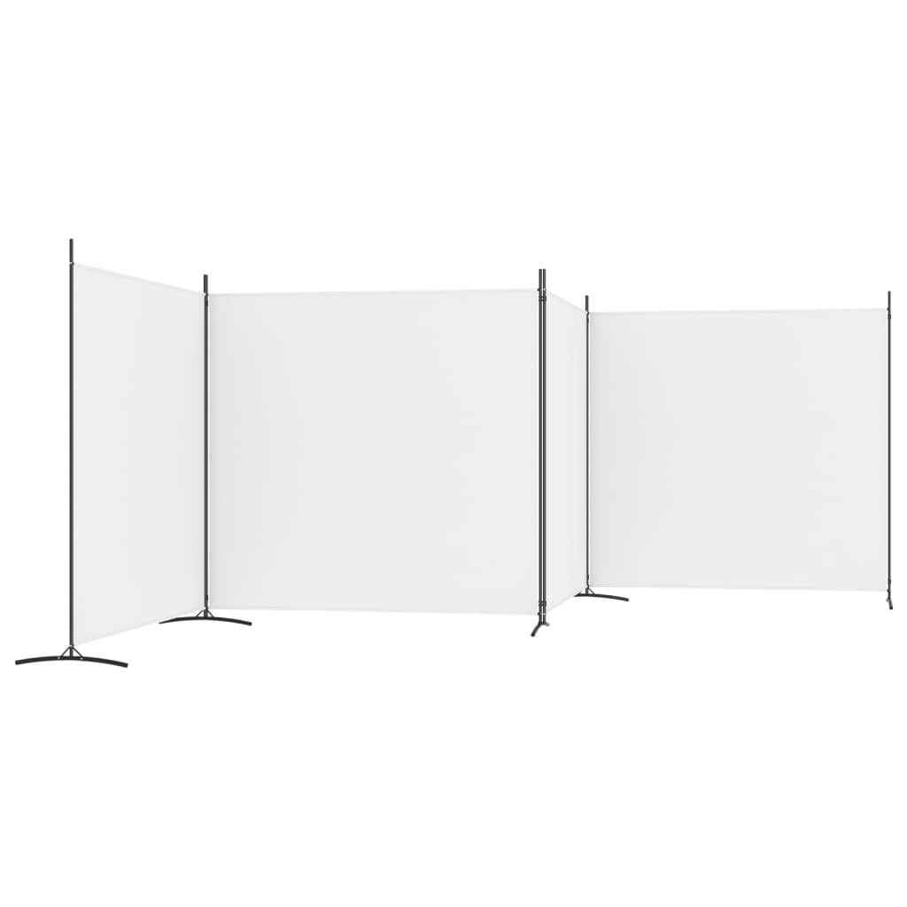 4-panels rumdeler 698x180 cm stof hvid