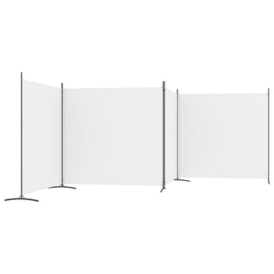 4-panels rumdeler 698x180 cm stof hvid