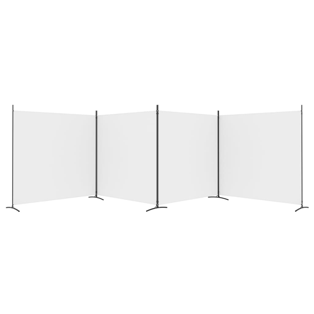 4-panels rumdeler 698x180 cm stof hvid