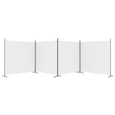 4-panels rumdeler 698x180 cm stof hvid