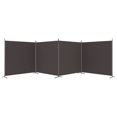 vidaXL 4-panels rumdeler 698x180 cm stof brun