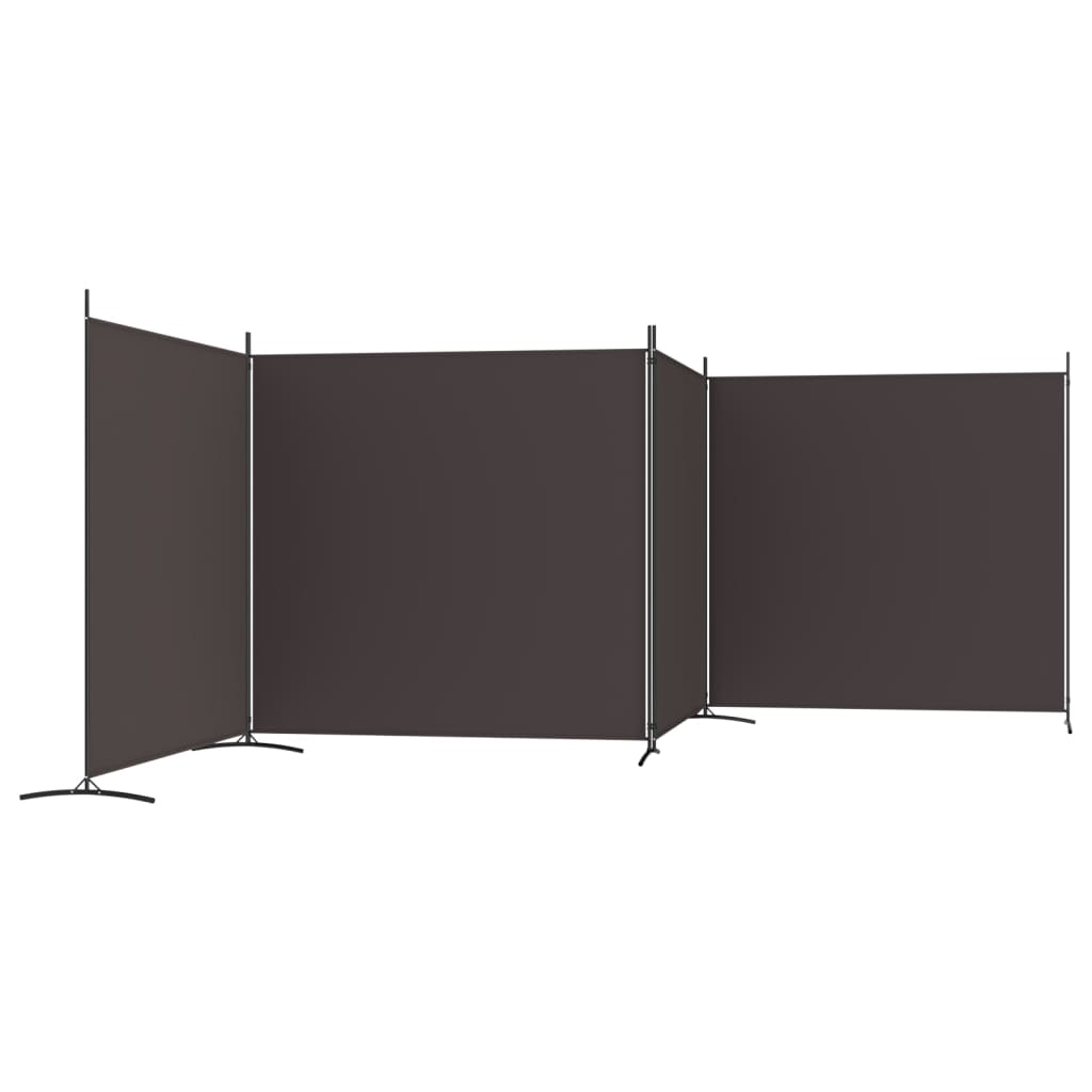 vidaXL 4-panels rumdeler 698x180 cm stof brun