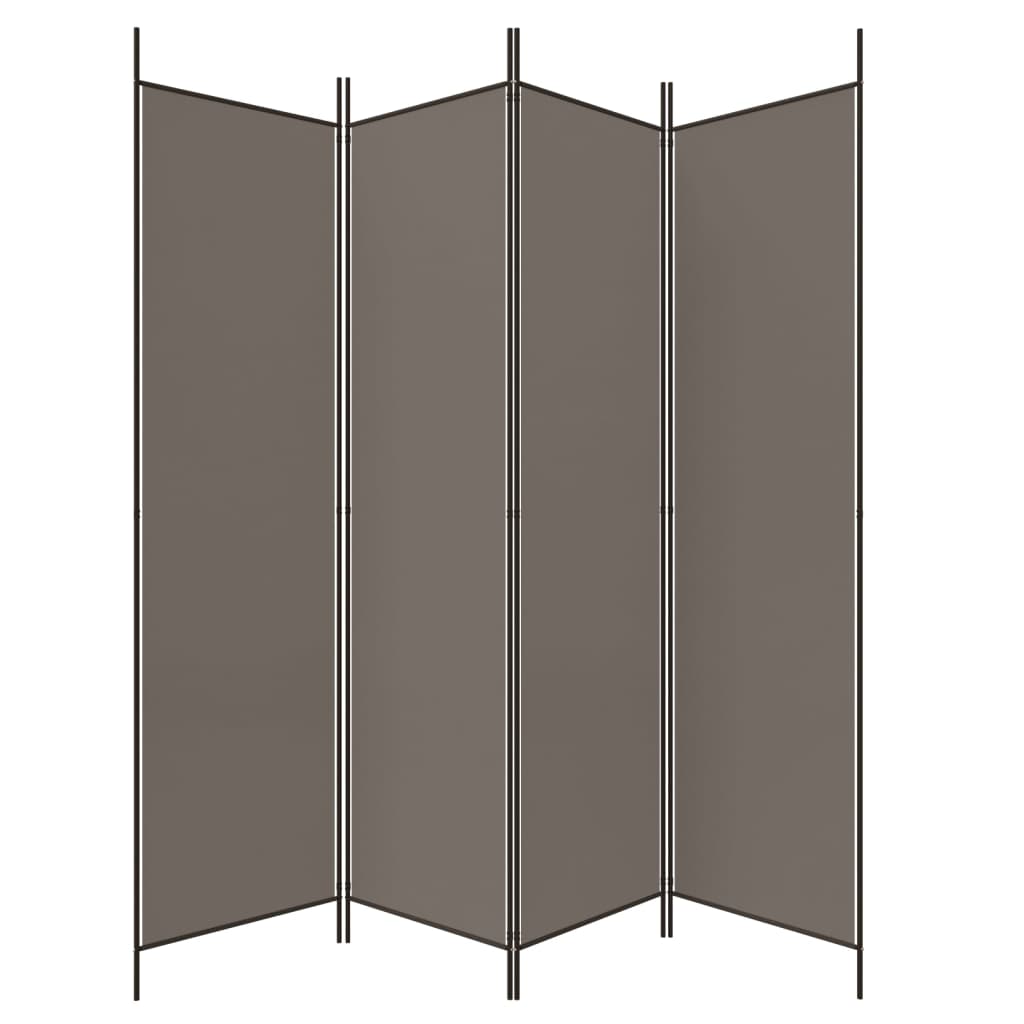 4-panels rumdeler 698x180 cm stof antracitgrå