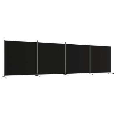 4-panels rumdeler 698x180 cm stof sort