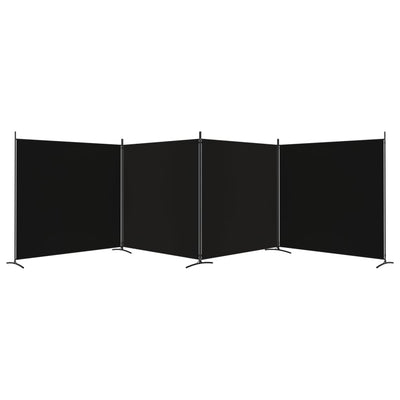 4-panels rumdeler 698x180 cm stof sort