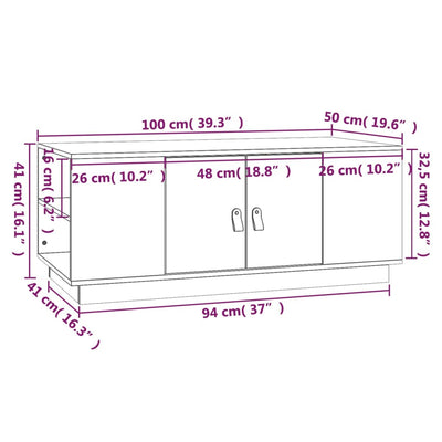 sofabord 100x50x41 cm massivt fyrretræ