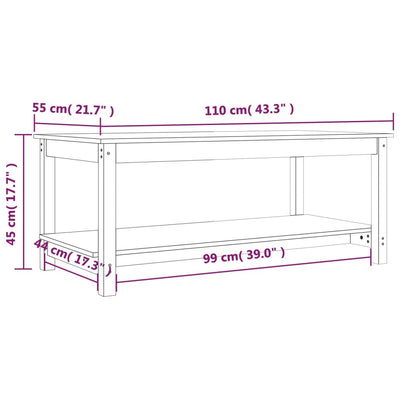 sofabord 110x55x45 cm massivt fyrretræ