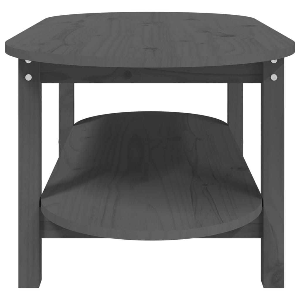 sofabord 110x55x45 cm massivt fyrretræ grå