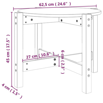 sofabord Ø 62,5x45 cm massivt fyrretræ