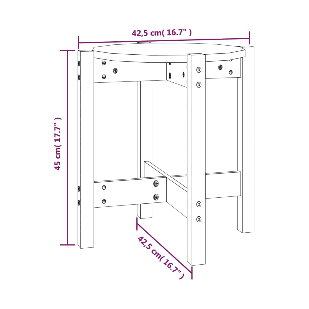 sofabord Ø 42,5x45 cm massivt fyrretræ