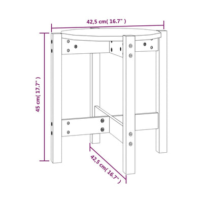 sofabord Ø 42,5x45 cm massivt fyrretræ