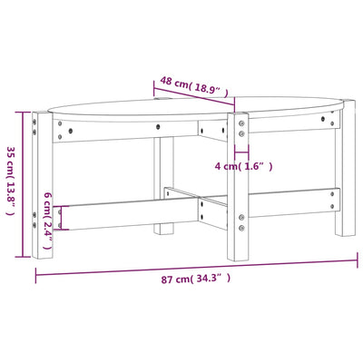 sofabord 87x48x35 cm massivt fyrretræ