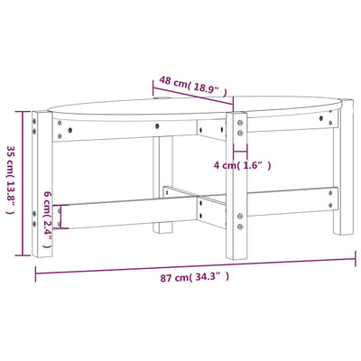 sofabord 87x48x35 cm massivt fyrretræ gyldenbrun