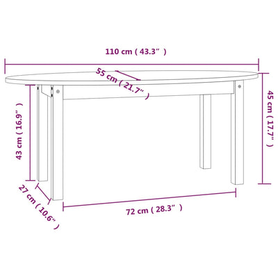 sofabord 110x55x45 cm massivt fyrretræ