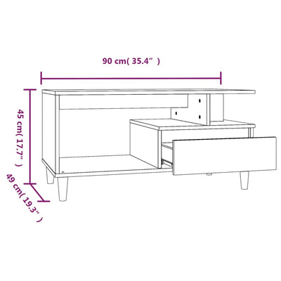 sofabord 90x49x45 cm konstrueret træ sort