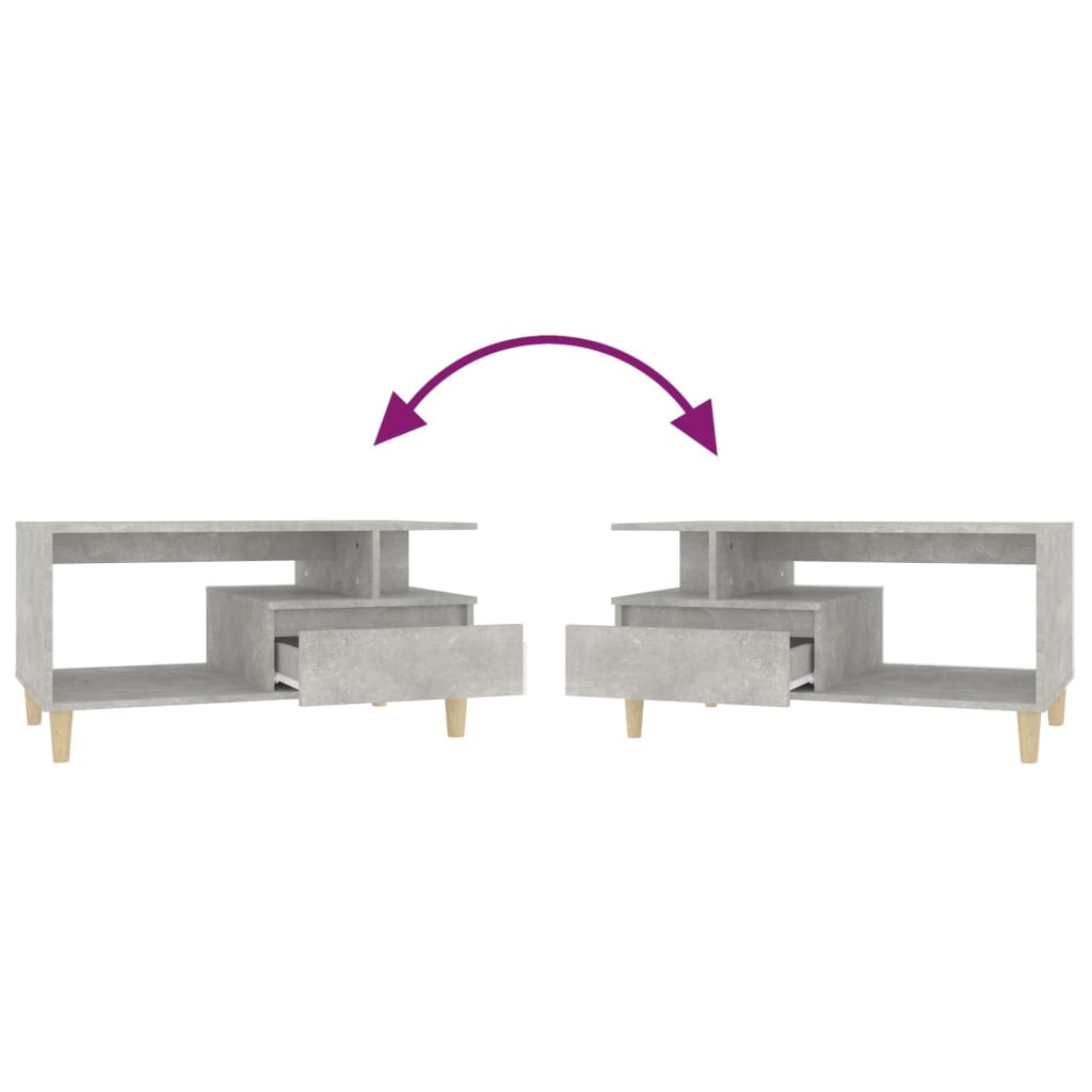 sofabord 90x49x45 cm konstrueret træ betongrå