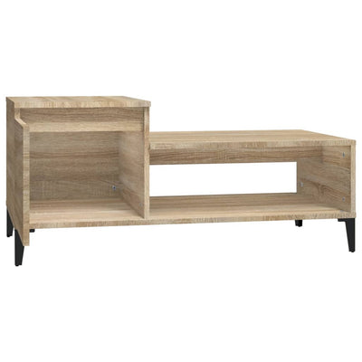 sofabord 100x50x45 cm konstrueret træ sonoma-eg