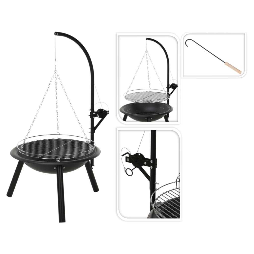 ProGarden bålfad med grill BBQ 55 cm