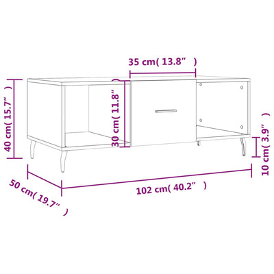 sofabord 102x50x40 cm konstrueret træ betongrå