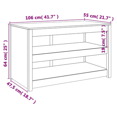 udendørs køkkenskab 106x55x64 cm massivt fyrretræ