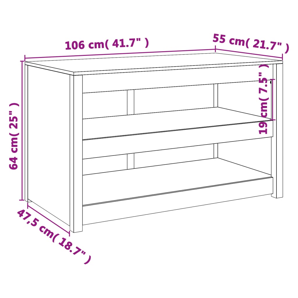 udendørs køkkenskab 106x55x64 cm massivt douglasgran