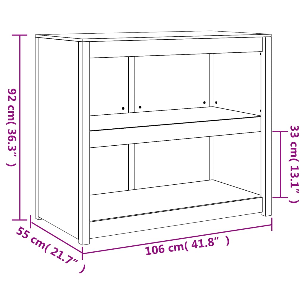 udendørs køkkenskab 106x55x92 cm massivt fyrretræ