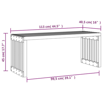 havebænk 212,5x40,5x45 cm udvideligt design massivt fyr hvid