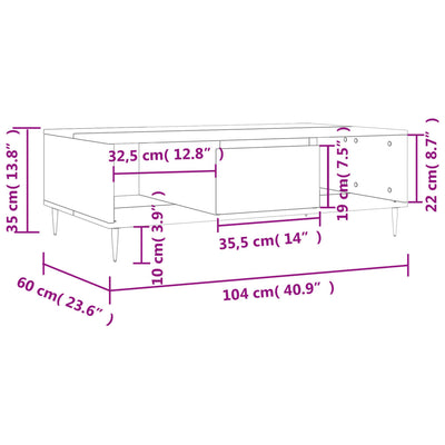 sofabord 104x60x35 cm konstrueret træ sort