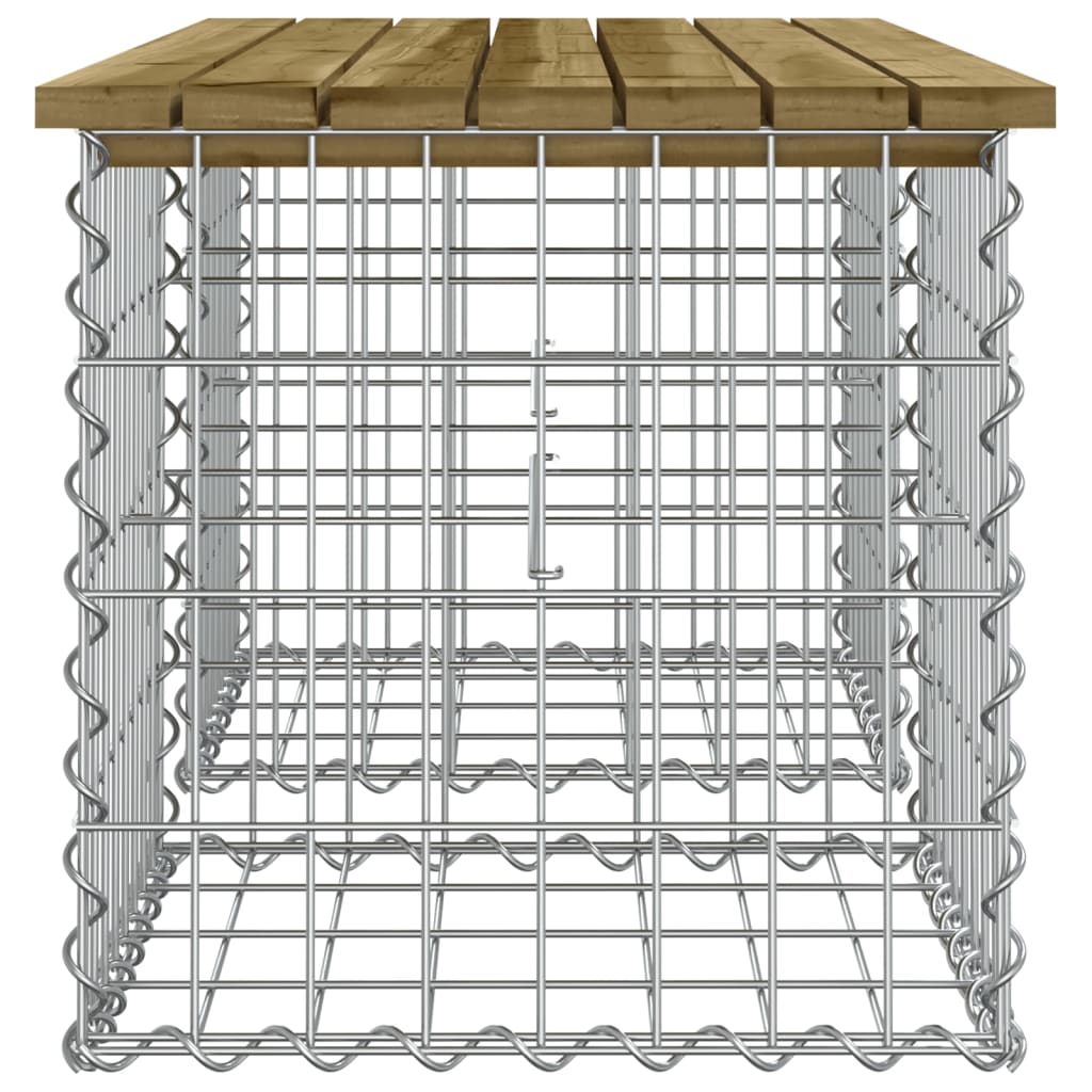 havebænk med gabiondesign 103x44x42 cm imprægneret fyrretræ