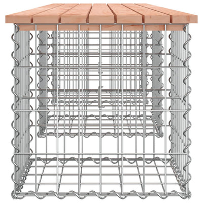 havebænk med gabiondesign 203x44x42 cm massivt douglasgran