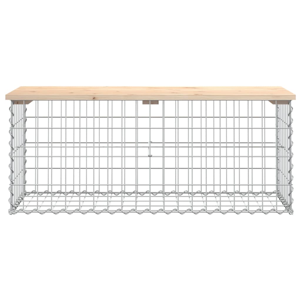 havebænk med gabiondesign 103x44x42 cm massivt fyrretræ