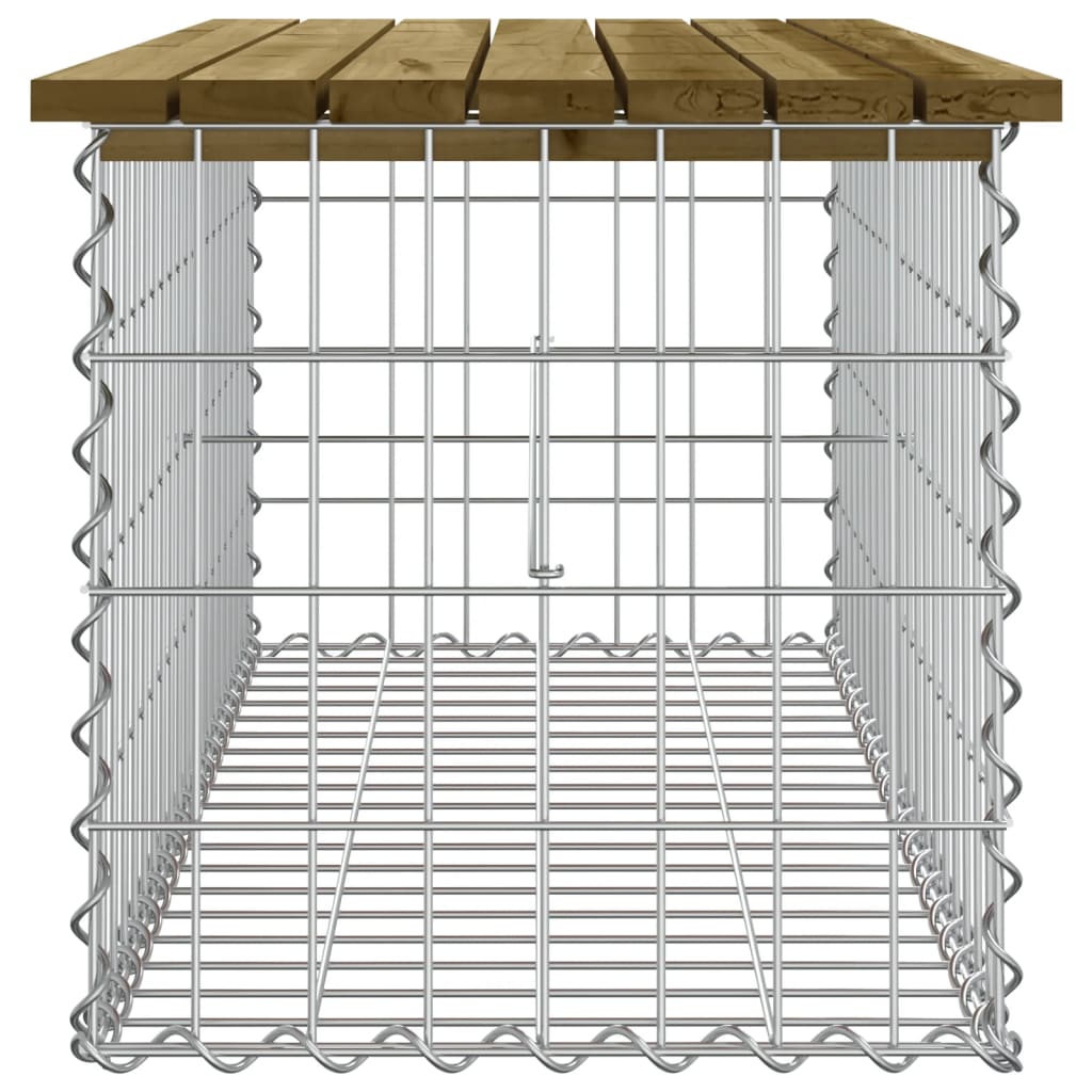 havebænk med gabiondesign 103x44x42 cm imprægneret fyrretræ