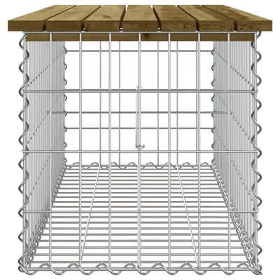 havebænk med gabiondesign 103x44x42 cm imprægneret fyrretræ