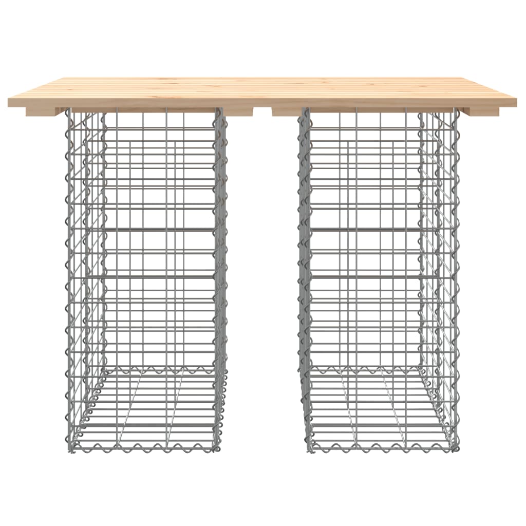 havebænk med gabiondesign 100x70x72 cm massivt fyrretræ