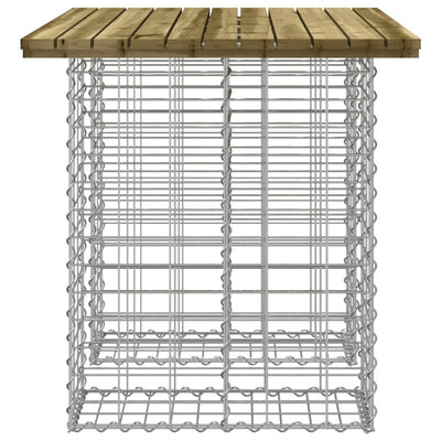 havebænk med gabiondesign 100x70x72 cm imprægneret fyrretræ