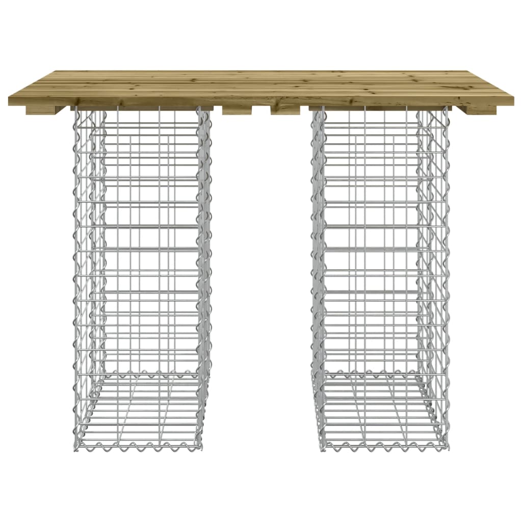 havebænk med gabiondesign 100x70x72 cm imprægneret fyrretræ