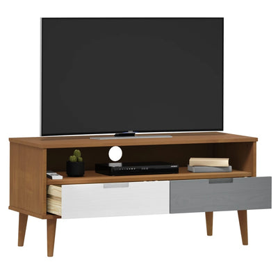 tv-skab MOLDE 106x40x49 cm massivt fyrretræ brun