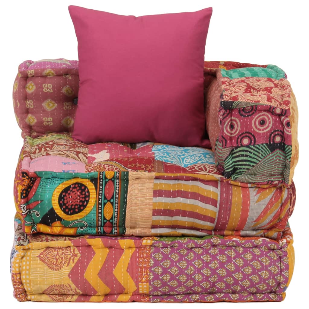 modulsofa med pude stof patchwork