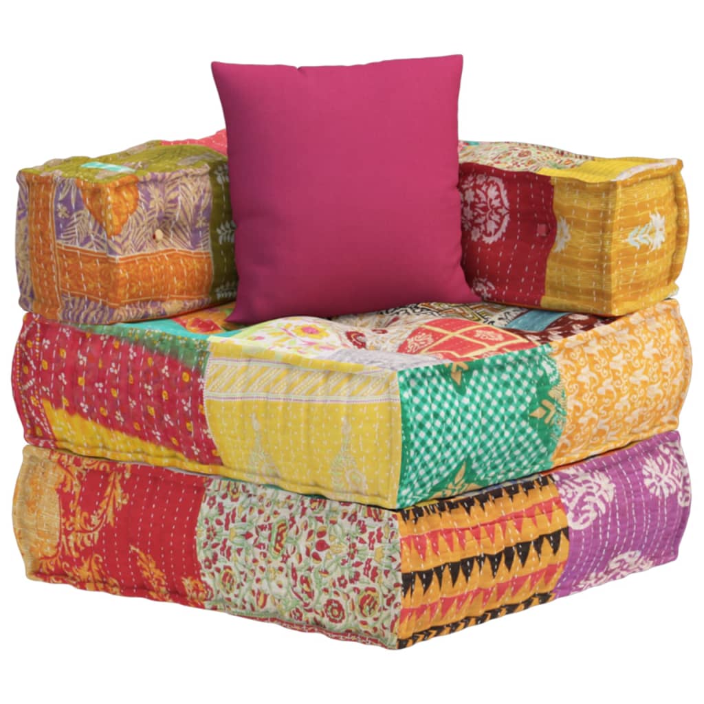 modulsofa med pude stof patchwork