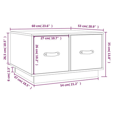 sofabord 60x53x35 cm massivt fyrretræ