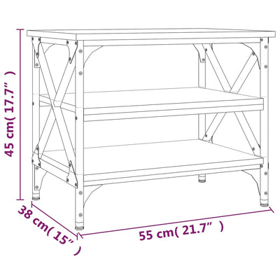 sidebord 55x38x45 cm konstrueret træ sort