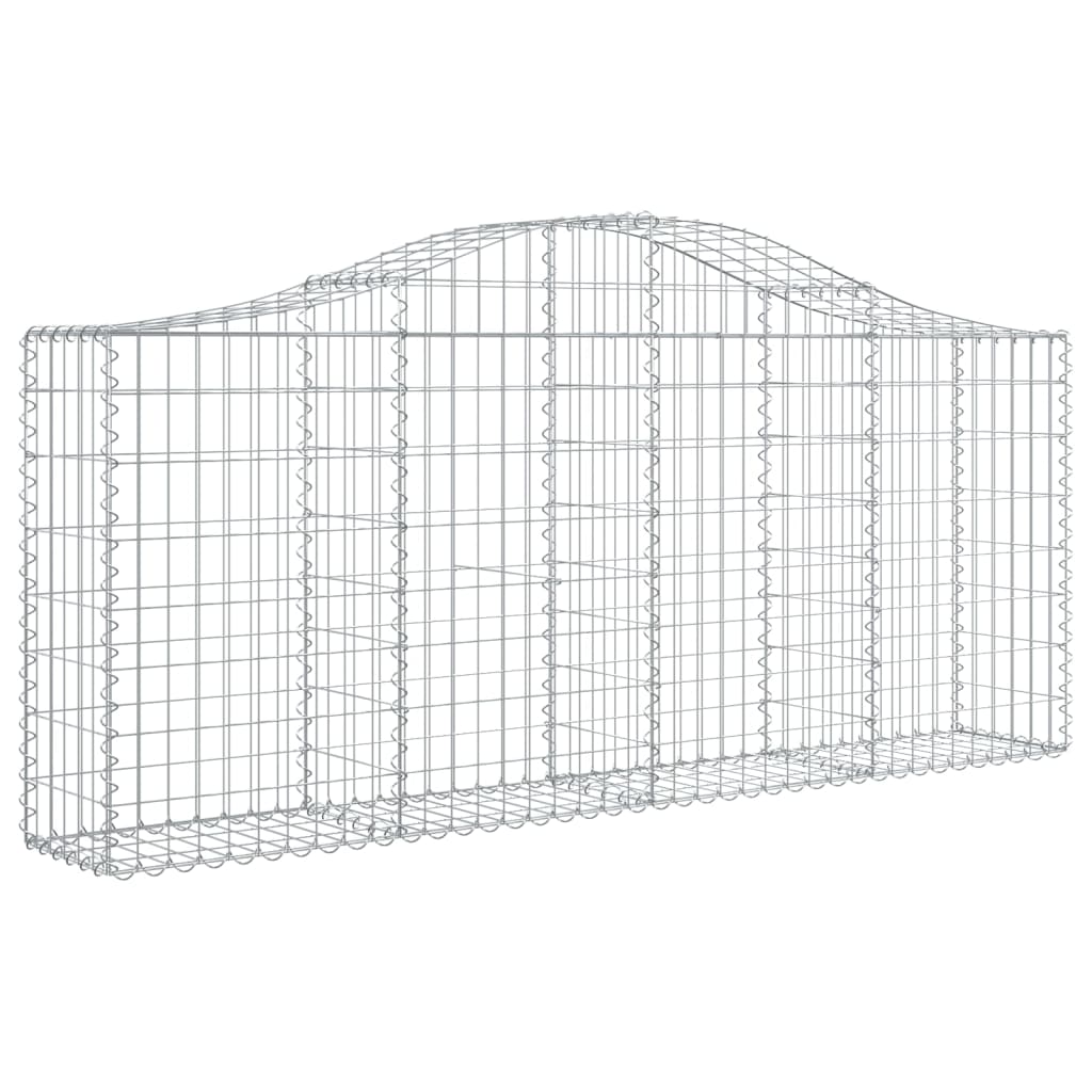 buede gabionkurve 3 stk. 200x30x80/100 cm galvaniseret jern