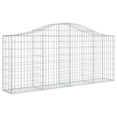 buede gabionkurve 7 stk. 200x30x80/100 cm galvaniseret jern