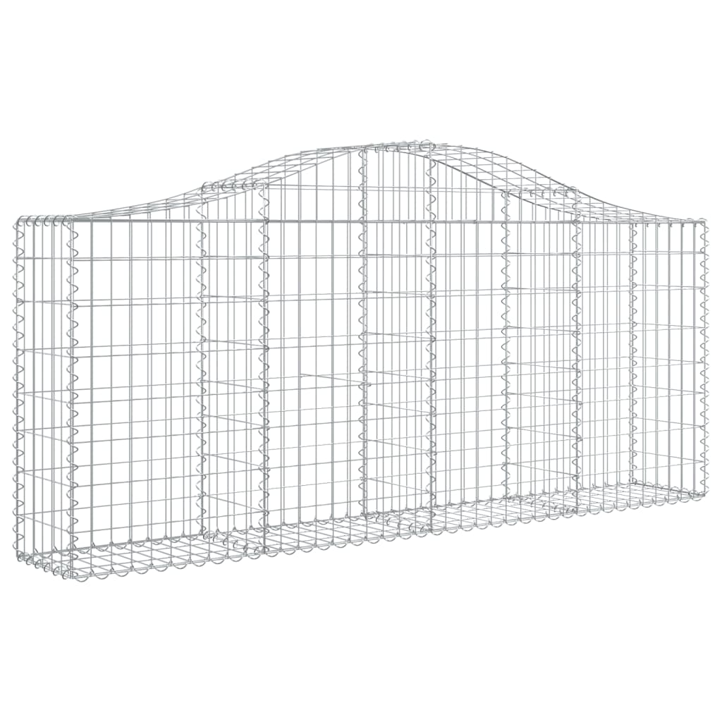 buede gabionkurve 8 stk. 200x30x80/100 cm galvaniseret jern