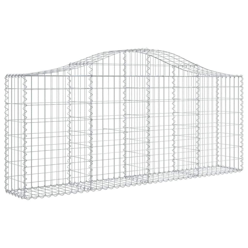 buede gabionkurve 13 stk. 200x30x80/100 cm galvaniseret jern