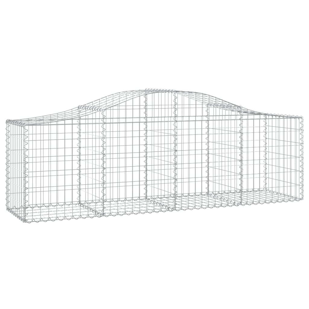 buede gabionkurve 4 stk. 200x50x60/80 cm galvaniseret jern