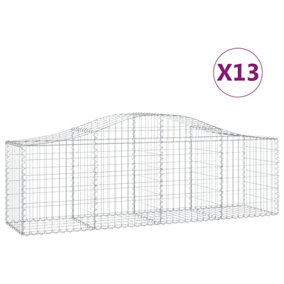 buede gabionkurve 13 stk. 200x50x60/80 cm galvaniseret jern